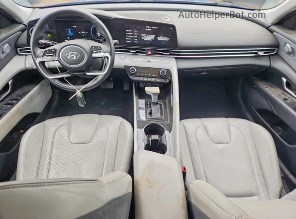 5NPLP4AG5MH026744 2021 HYUNDAI ELANTRA Blue Вид панелі приладів