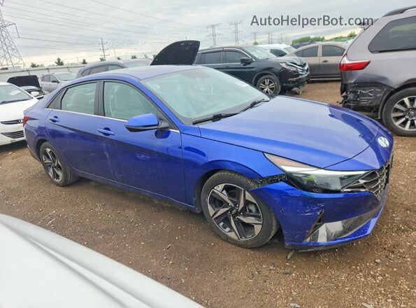 5NPLP4AG5MH026744 2021 HYUNDAI ELANTRA Blue Передня права чверть