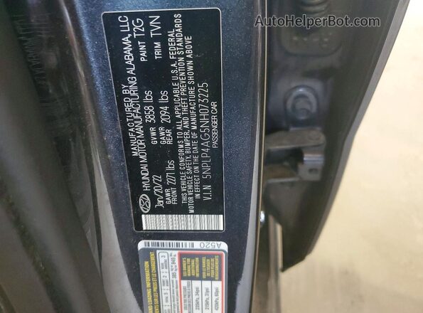 5NPLP4AG5NH073225 2022 HYUNDAI ELANTRA Silver Շարժիչի բաժամունքի տեսք