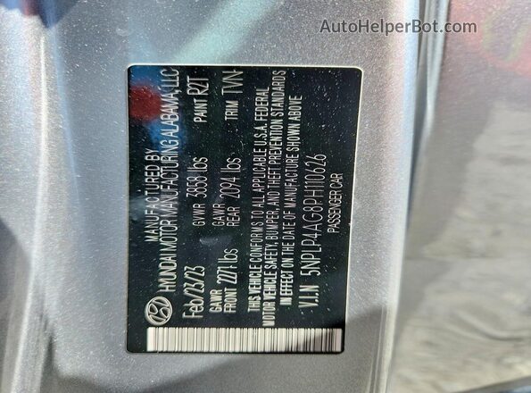 5NPLP4AG8PH110626 2023 HYUNDAI ELANTRA Silver Engine compartment view