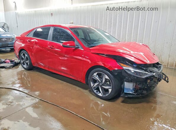 5NPLP4AGXPH107663 2023 HYUNDAI ELANTRA Красный Передняя правая четверть