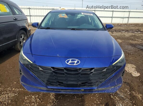 5NPLS4AG1MH000379 2021 HYUNDAI ELANTRA Blue Front view
