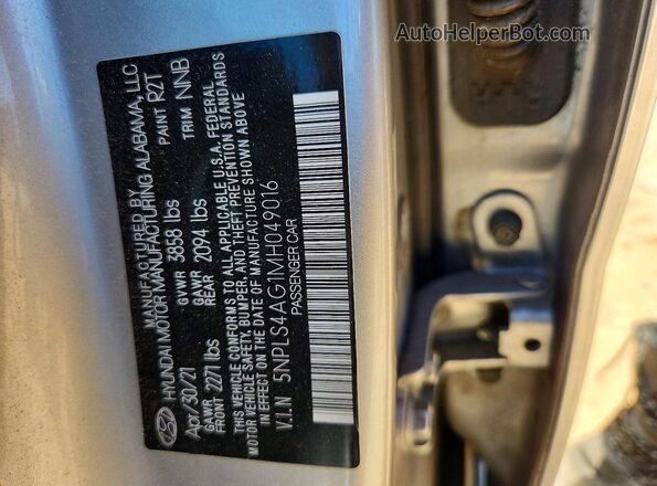 5NPLS4AG1MH049016 2021 HYUNDAI ELANTRA Серебряный Вид подкапотного пространства