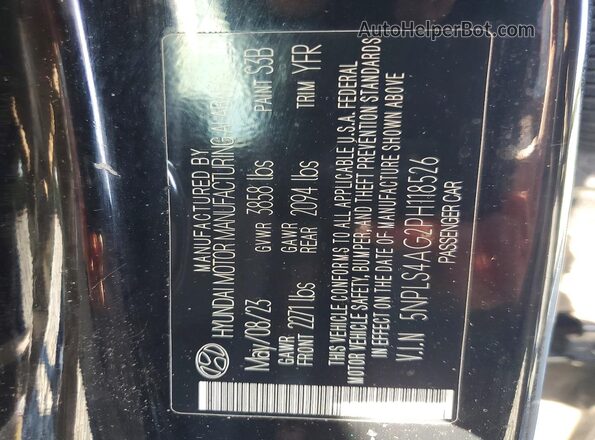 5NPLS4AG2PH118526 2023 HYUNDAI ELANTRA Black Vista del compartimento del motor