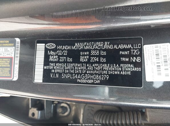 5NPLS4AG3PH086279 2023 HYUNDAI ELANTRA Серый Вид подкапотного пространства