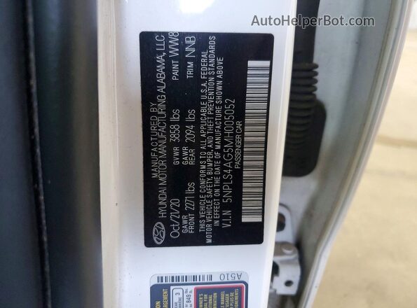 5NPLS4AG5MH005052 2021 HYUNDAI ELANTRA White Vista del compartimento del motor
