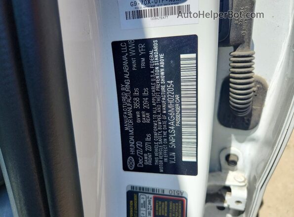 5NPLS4AG6MH022054 2021 HYUNDAI ELANTRA White Vista del compartimento del motor