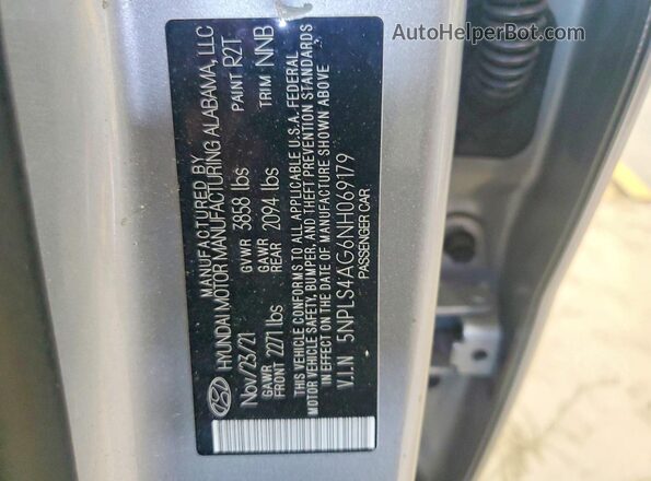 5NPLS4AG6NH069179 2022 HYUNDAI ELANTRA Серебряный Вид подкапотного пространства