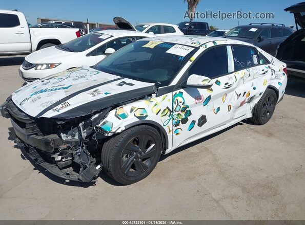 5NPLS4AG7MH020006 2021 HYUNDAI ELANTRA White წინა მარცხენა ხედი სამი მეოთხედიდან
