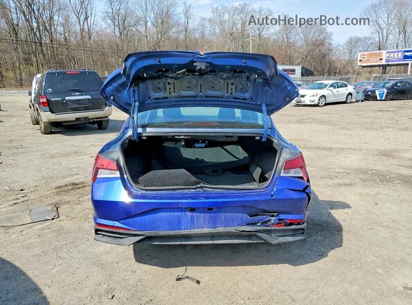5NPLS4AG7NH056635 2022 HYUNDAI ELANTRA Blue უკანა ხედი