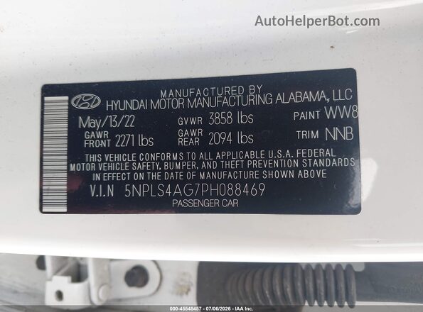 5NPLS4AG7PH088469 2023 HYUNDAI ELANTRA White Widok komory silnika