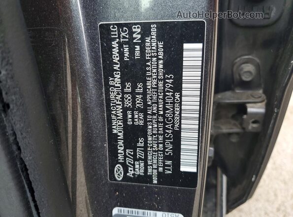 5NPLS4AG8MH047943 2021 HYUNDAI ELANTRA Charcoal Вид підкапотного простору