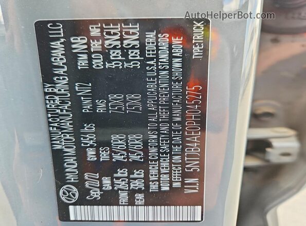 5NTJB4AE0PH045275 2023 HYUNDAI SANTA Gray Widok komory silnika