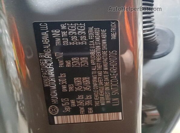 5NTJCDAE4RH090705 2024 HYUNDAI SANTA Gray VIN կոդի պիտակի տեսք