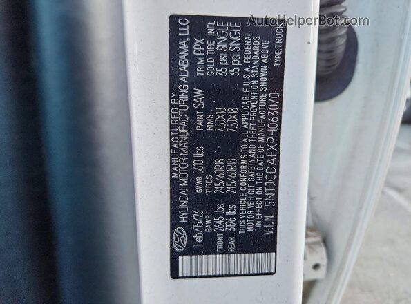 5NTJCDAEXPH063070 2023 HYUNDAI SANTA White Engine compartment view