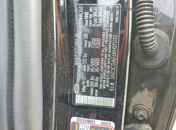 5NTJCDAF6RH075132 2024 HYUNDAI SANTA Black Engine compartment view