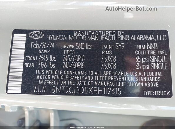 5NTJCDDEXRH112315 2024 HYUNDAI SANTA CRUZ Green Engine compartment view
