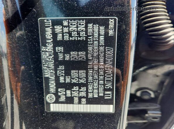 5NTJDDAF3NH010827 2022 HYUNDAI SANTA Черный Вид подкапотного пространства