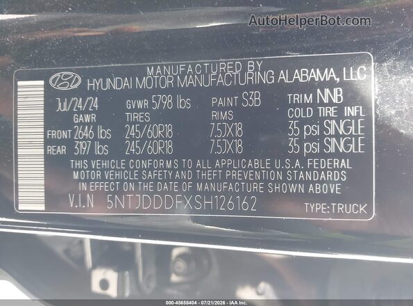 5NTJDDDFXSH126162 2025 HYUNDAI SANTA CRUZ Black Vista del compartimento del motor