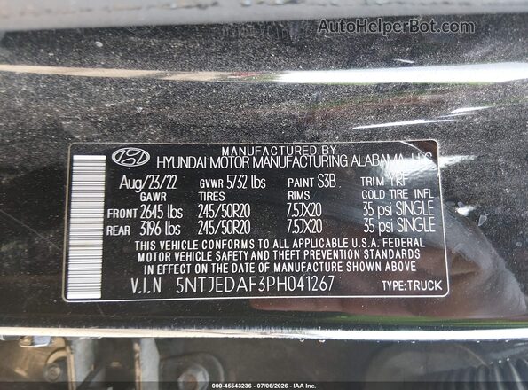 5NTJEDAF3PH041267 2023 HYUNDAI SANTA CRUZ Black Շարժիչի բաժամունքի տեսք