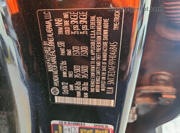 5NTJEDAF9PH046845 2023 HYUNDAI SANTA Black Շարժիչի բաժամունքի տեսք