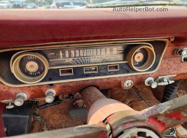 5R08T223693 1965 FORD MUSTANG Red Սարքավորումների վահանակի տեսք