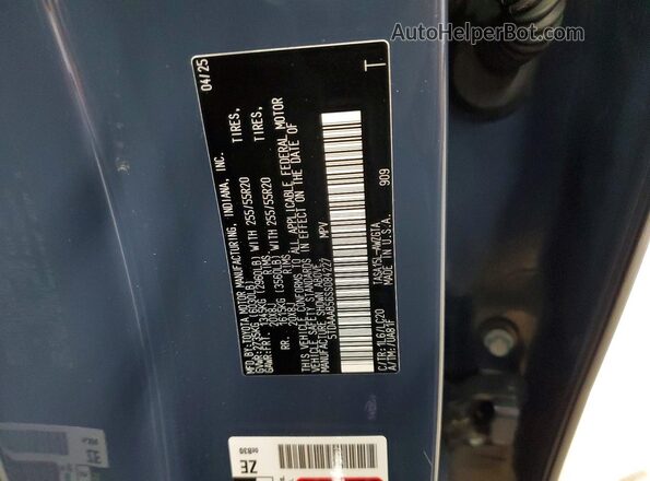 5TDAAAB56SS084227 2025 TOYOTA GRAND Blue Вид наклейки з VIN-кодом