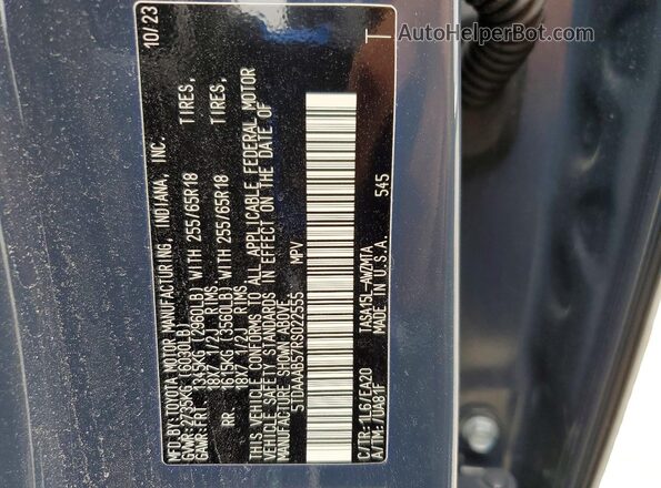 5TDAAAB57RS022555 2024 TOYOTA GRAND Blue Widok wnętrza 360 stopni