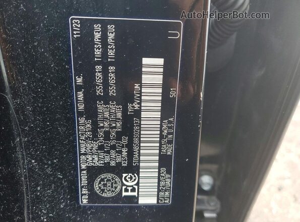5TDAAAB58RS028137 2024 TOYOTA GRAND Black Սալոնի 360 աստիճան տեսք