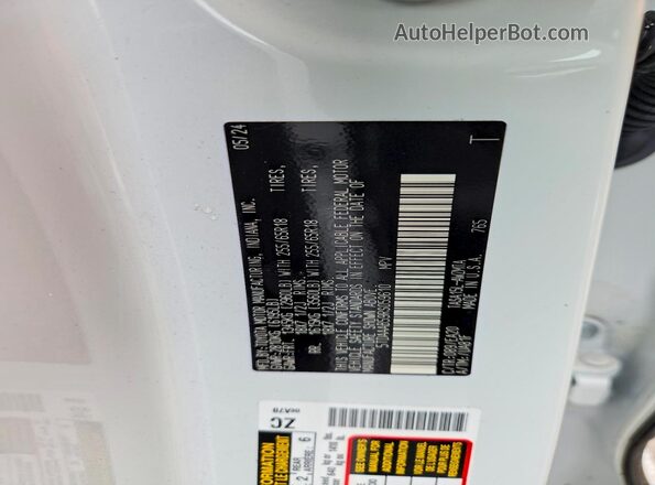5TDAAAB59RS059610 2024 TOYOTA GRAND White Widok naklejki z numerem VIN