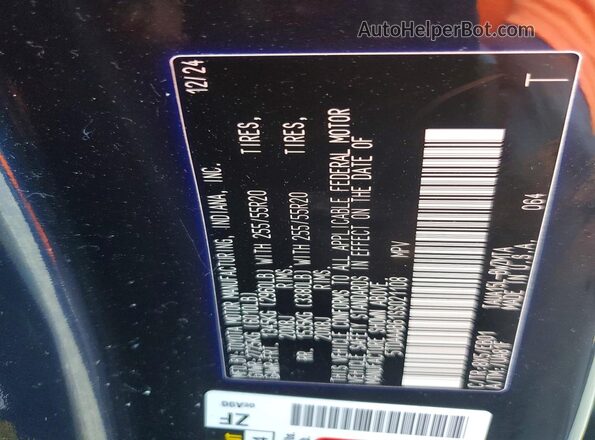 5TDAAAB61SS021108 2025 LEXUS TX Blue VIN կոդի պիտակի տեսք