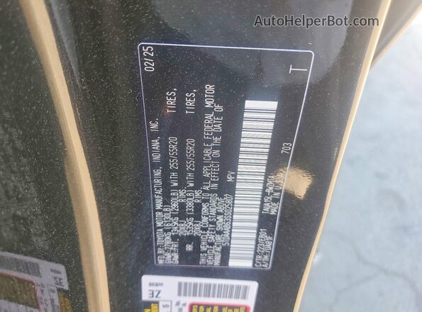 5TDAAAB63SS025807 2025 LEXUS TX Black Vista de la etiqueta del VIN
