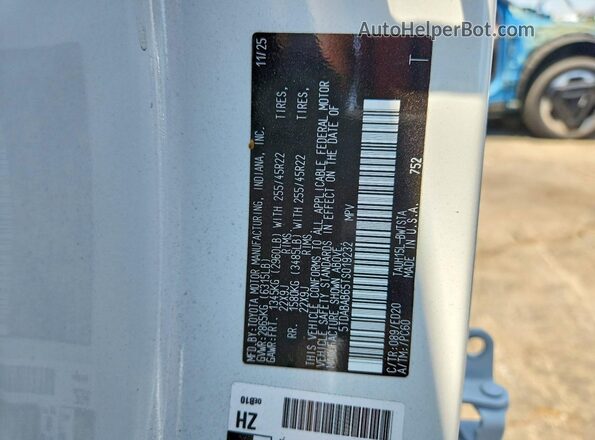 5TDABAB65TS019232 2026 LEXUS TX White Vista de la etiqueta del VIN