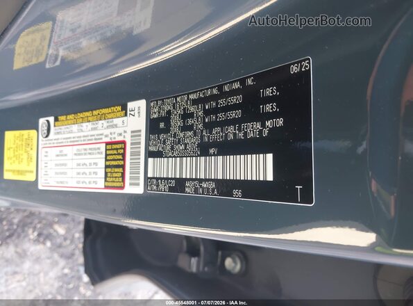 5TDACAB50SS056224 2025 TOYOTA HIGHLANDER Blue Vista del compartimento del motor