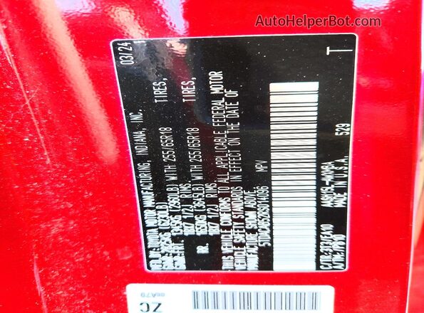 5TDACAB52RS014096 2024 TOYOTA GRAND Red VIN sticker view
