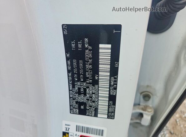 5TDACAB59SS050986 2025 TOYOTA GRAND White Widok naklejki z numerem VIN