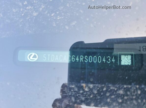 5TDACAC64RS000434 2024 LEXUS TX Blue VIN sticker view