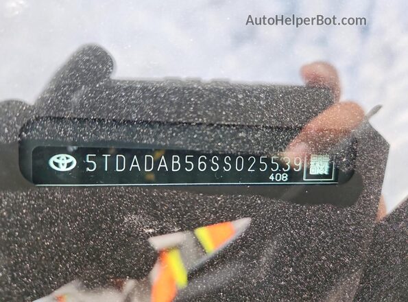5TDADAB56SS025539 2025 TOYOTA GRAND Blue VIN კოდის სტიკერის ხედი