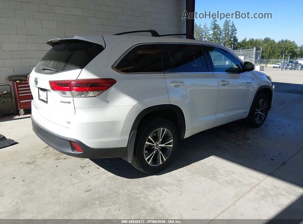 5TDBGRFH5JS051109 2018 TOYOTA HIGHLANDER HYBRID White Задня права чверть