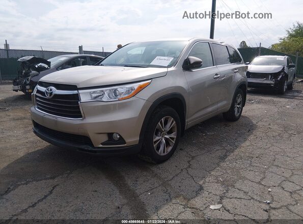5TDBKRFH0GS268221 2016 TOYOTA HIGHLANDER Золотой Передняя левая четверть