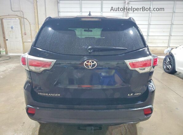 5TDBKRFH2GS250416 2016 TOYOTA HIGHLANDER Black Вид ззаду