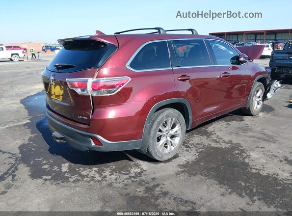 5TDBKRFH2GS337099 2016 TOYOTA HIGHLANDER Темно-бордовый Задняя правая четверть