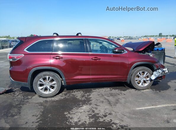 5TDBKRFH2GS337099 2016 TOYOTA HIGHLANDER Темно-бордовый Вид задней части салона