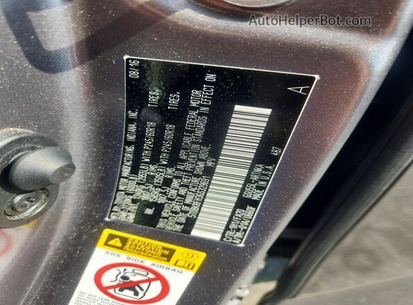 5TDBKRFH3GS329691 2016 TOYOTA HIGHLANDER Gray VIN კოდის სტიკერის ხედი