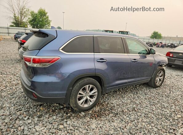 5TDBKRFH3GS344854 2016 TOYOTA HIGHLANDER Blue უკანა მარჯვენა