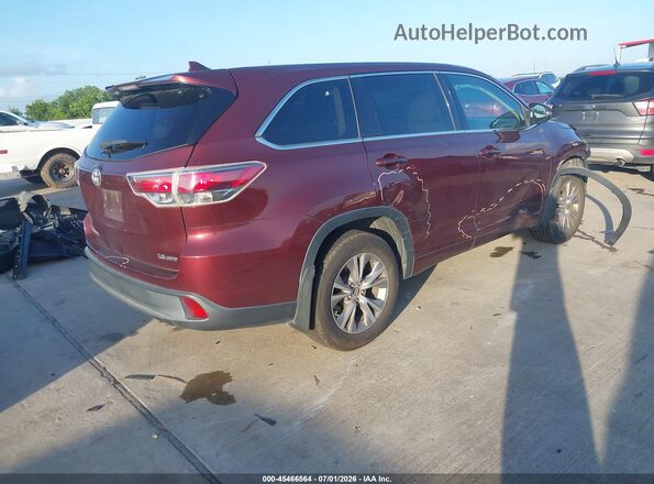 5TDBKRFH5GS241449 2016 TOYOTA HIGHLANDER Maroon Trasero derecho