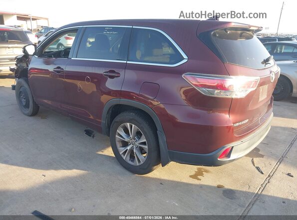 5TDBKRFH5GS241449 2016 TOYOTA HIGHLANDER Maroon Trasero izquierdo