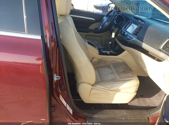 5TDBKRFH5GS241449 2016 TOYOTA HIGHLANDER Maroon Vista interior delantera