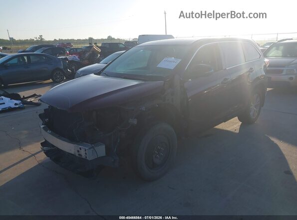 5TDBKRFH5GS241449 2016 TOYOTA HIGHLANDER Maroon Vista tres cuartos delantera izquierda