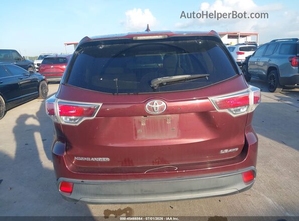 5TDBKRFH5GS241449 2016 TOYOTA HIGHLANDER Maroon 